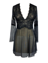 Load image into Gallery viewer, Milano Long Sleeve Tulle and Lace Nightgown
