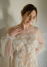 Load image into Gallery viewer, Star Embroidered Tulle Sheer Long Gown
