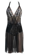 Load image into Gallery viewer, Angkor Sheer Tulle and Floral Applique Nightie

