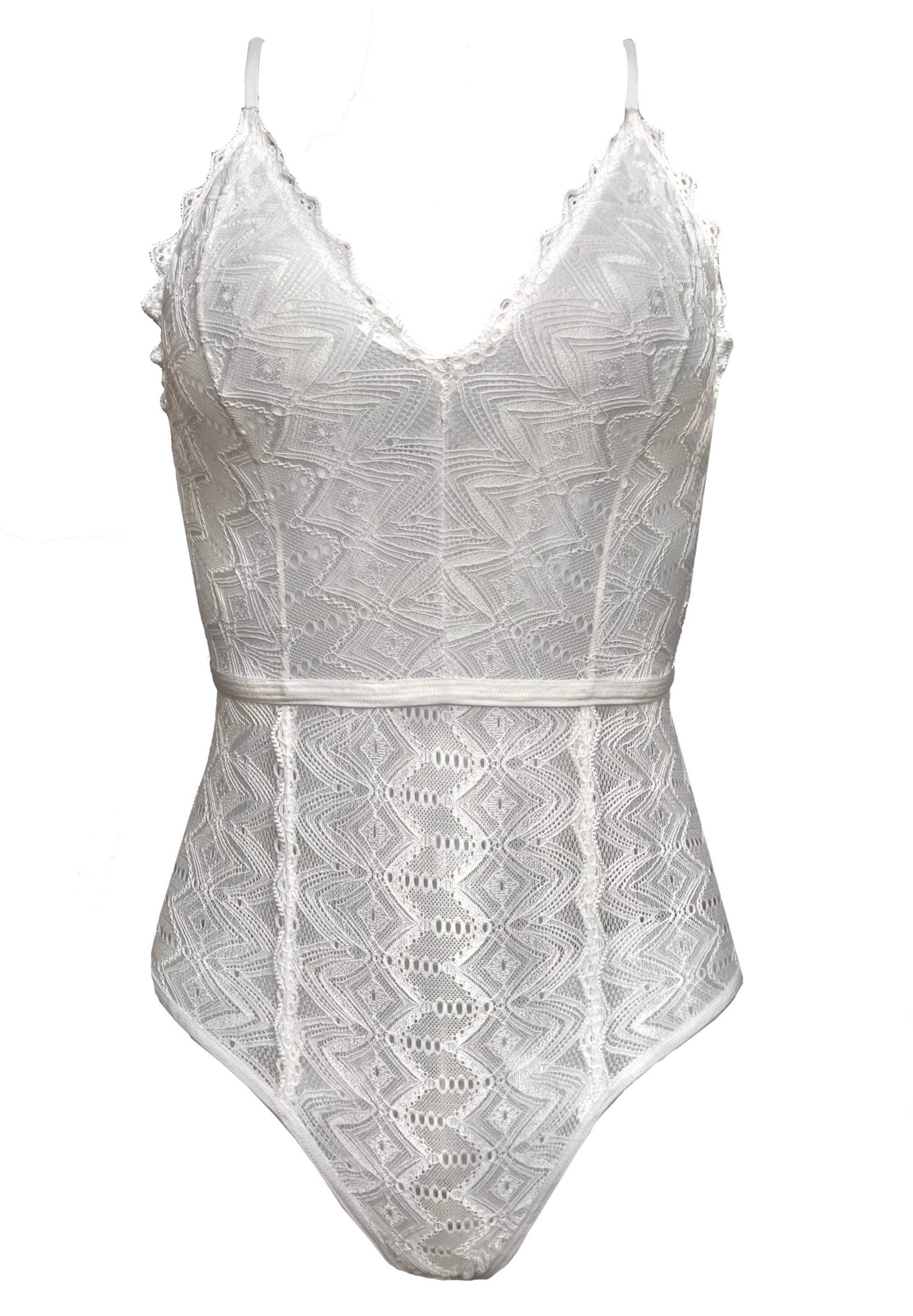 Berlin Geometric Lace Lined Bodysuit - Carol Coelho Intimates