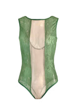 Load image into Gallery viewer, Cleopatra Green Lace and Tulle Maillot Bodysuit
