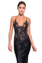 Load image into Gallery viewer, Gardenia Silk Satin and Lace Slip Nightgown
