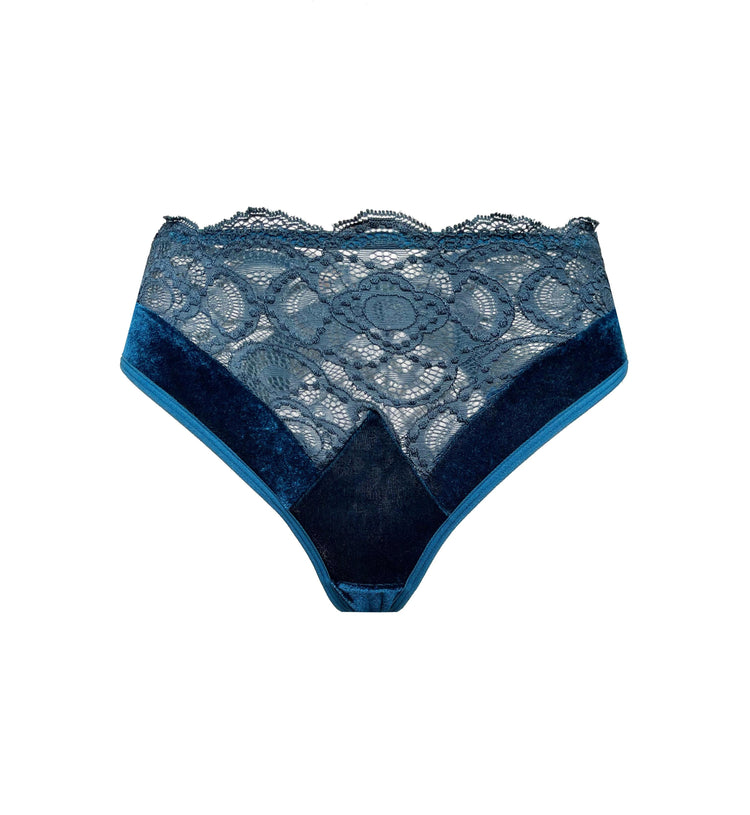 Pomegranate Love Velvet and Lace Panties - Carol Coelho Intimates